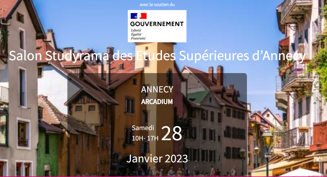Salon de l orientation Studyrama à Annecy, Samedi 28 janvier 2023, de 9h à 17h à l arcadium