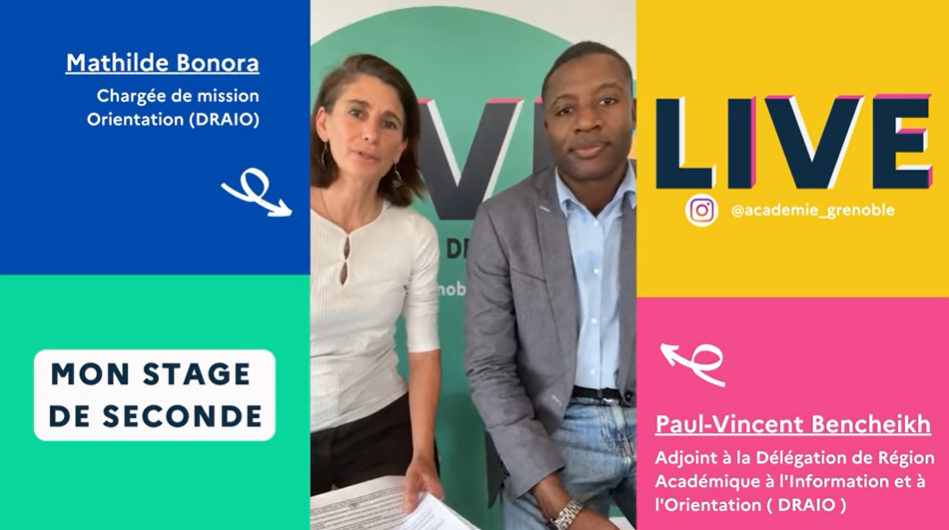 Image extraite de la vidéo du Live "Mon stage de seconde"